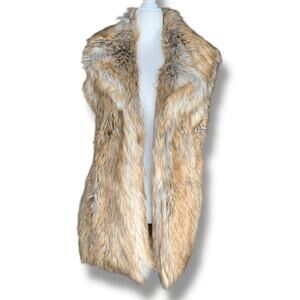 Vintage Ralph Lauren Denim and Supply Faux Fur Vest Long Western Boho Medium